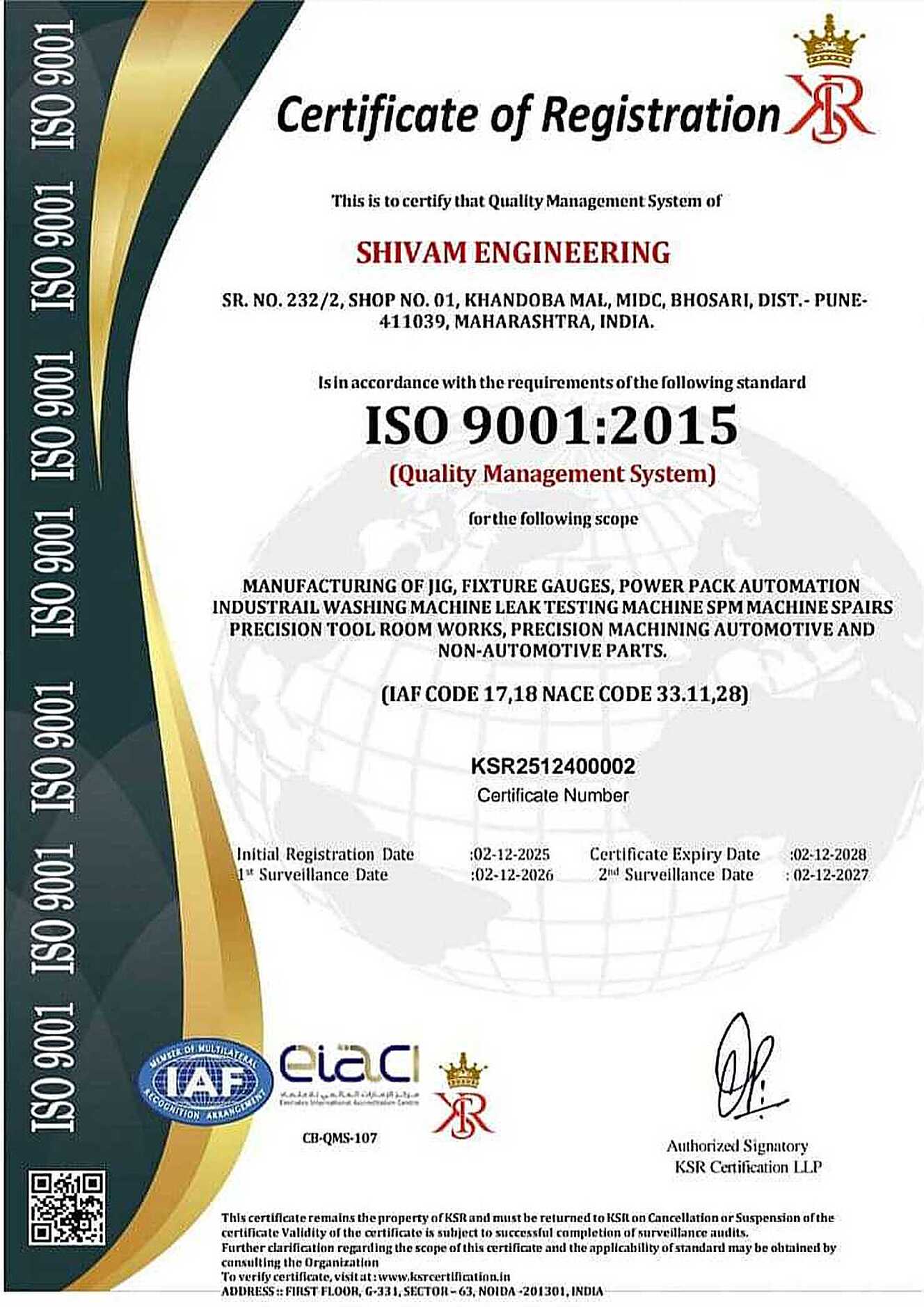 Quality Management Certificate